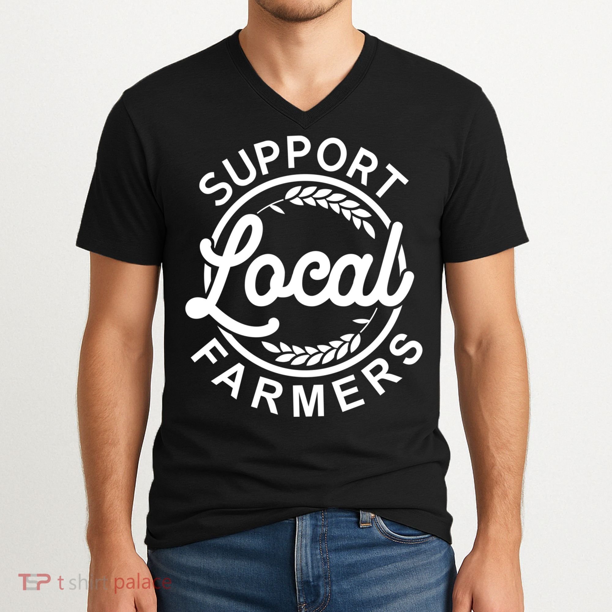 Support Your Local Farmer Grain Gift V-Neck T-Shirt