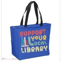 Support Your Local Library Book Readers Lovers Gift Tote Bag thumb 2