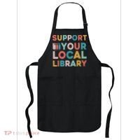 Support Your Local Library Book Lovers Librarian Retro Apron thumb 0