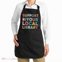 Support Your Local Library Book Lovers Librarian Retro Apron thumb 2