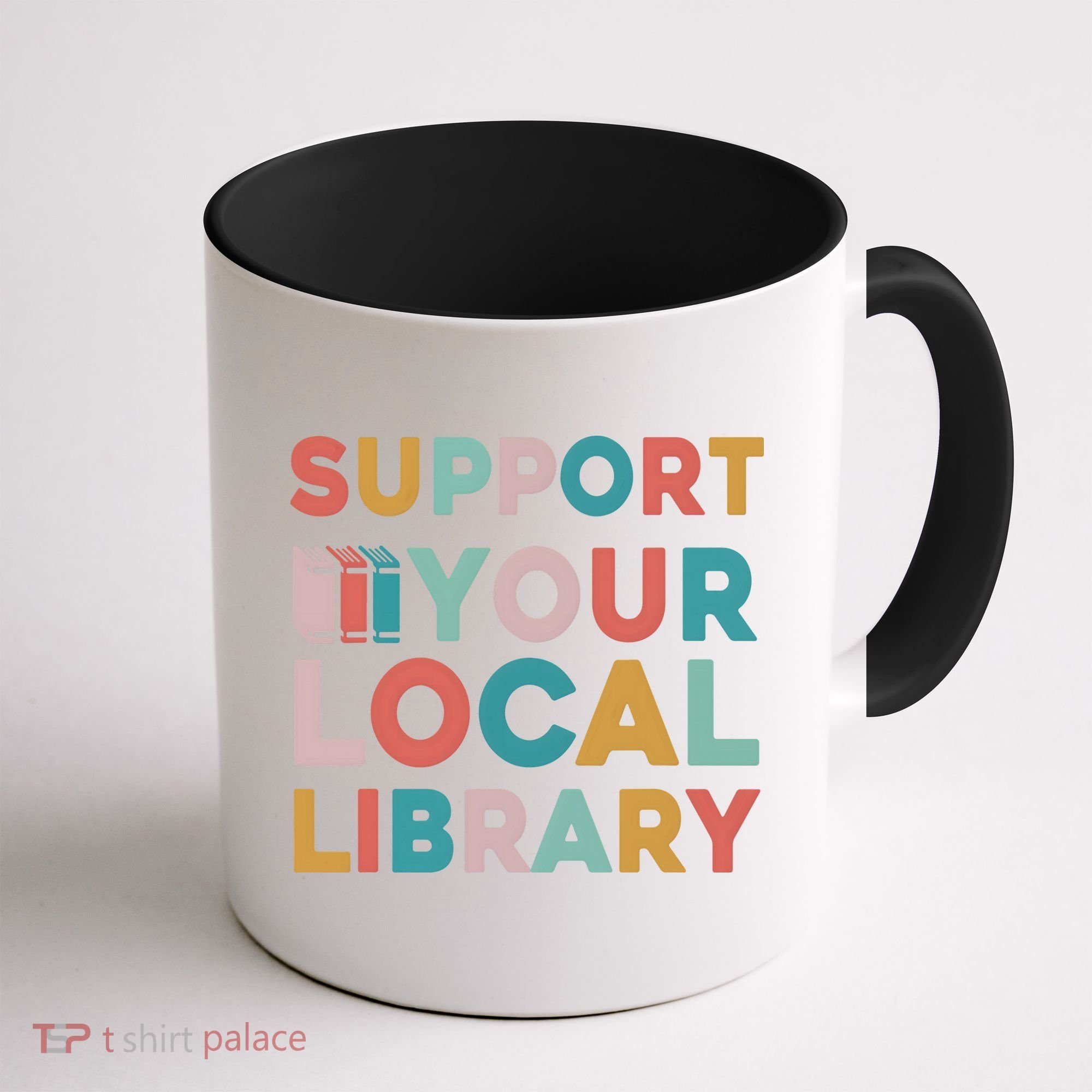 Support Your Local Library Book Lovers Librarian Retro Coffee Mug