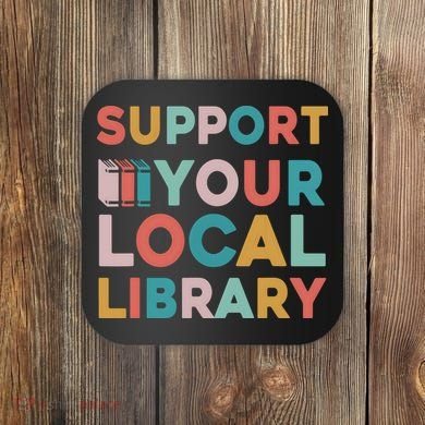 Support Your Local Library Book Lovers Librarian Retro Coaster