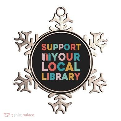 Support Your Local Library Book Lovers Librarian Retro Ornament
