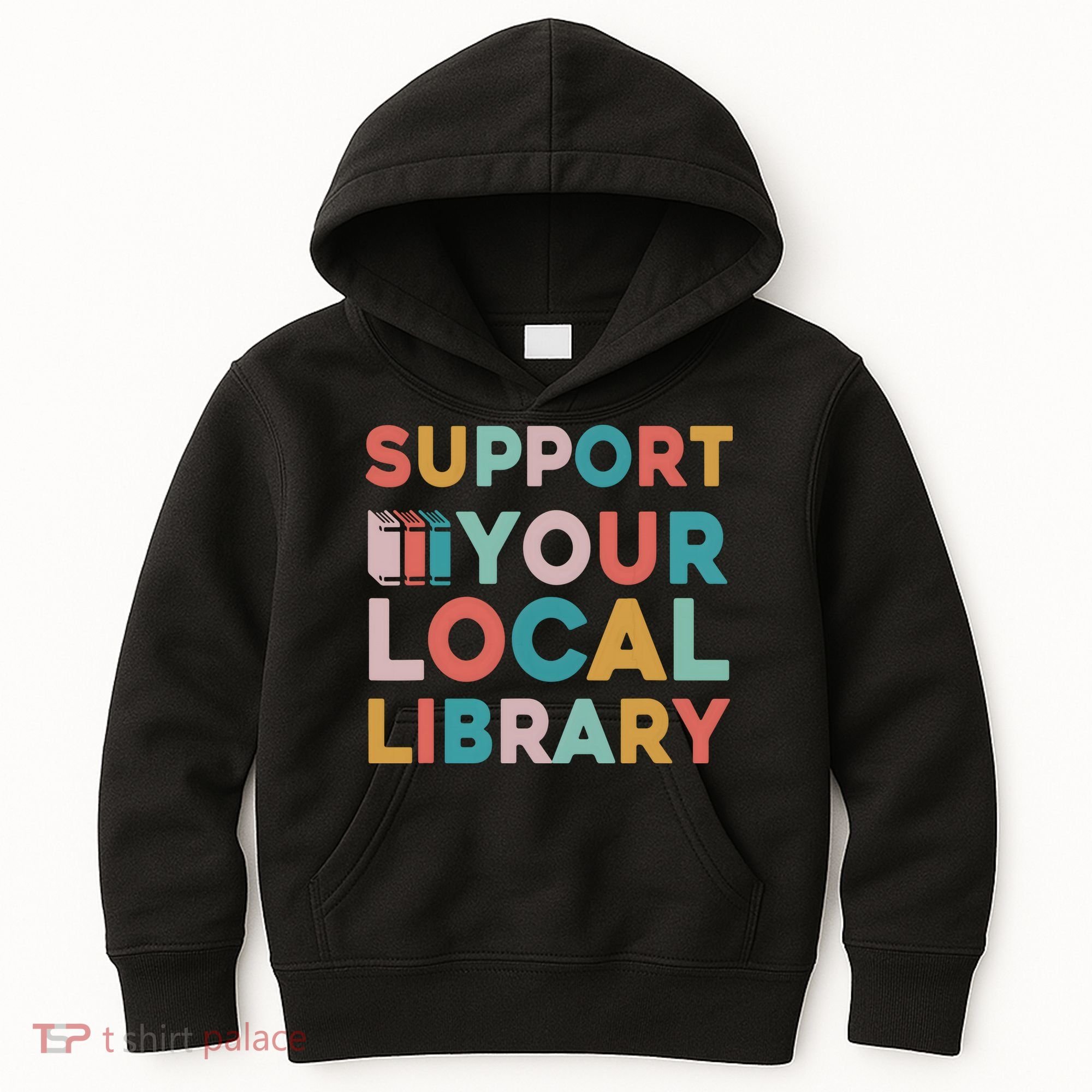 Support Your Local Library Book Lovers Librarian Retro Kids Hoodie