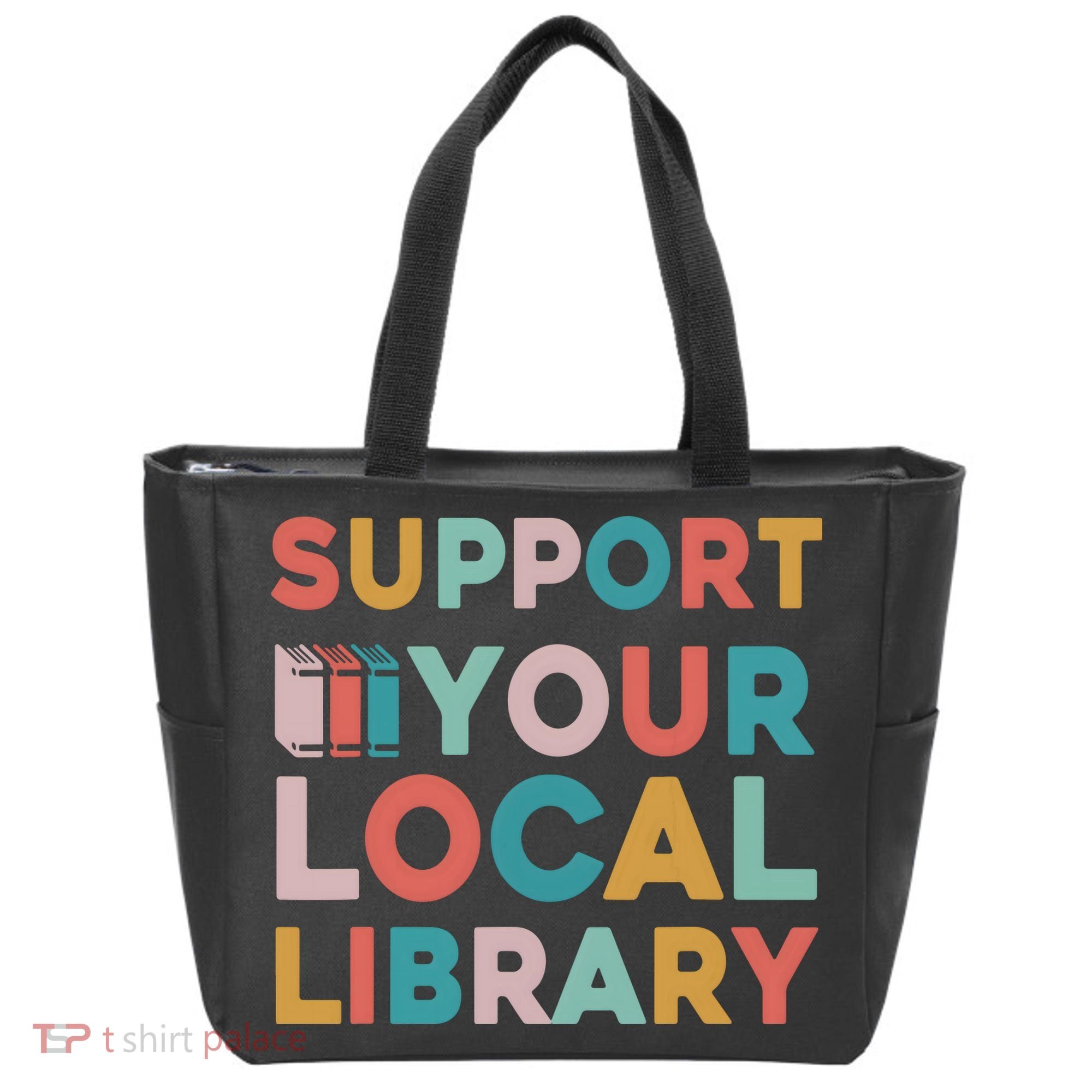 Support Your Local Library Book Lovers Librarian Retro Tote Bag