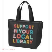 Support Your Local Library Book Lovers Librarian Retro Tote Bag thumb 3