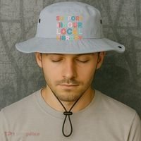 Support Your Local Library Book Lovers Librarian Retro Bucket Hat thumb 2
