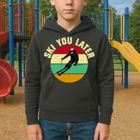 Ski You Later Funny Skiing Kids Hoodie thumb 2