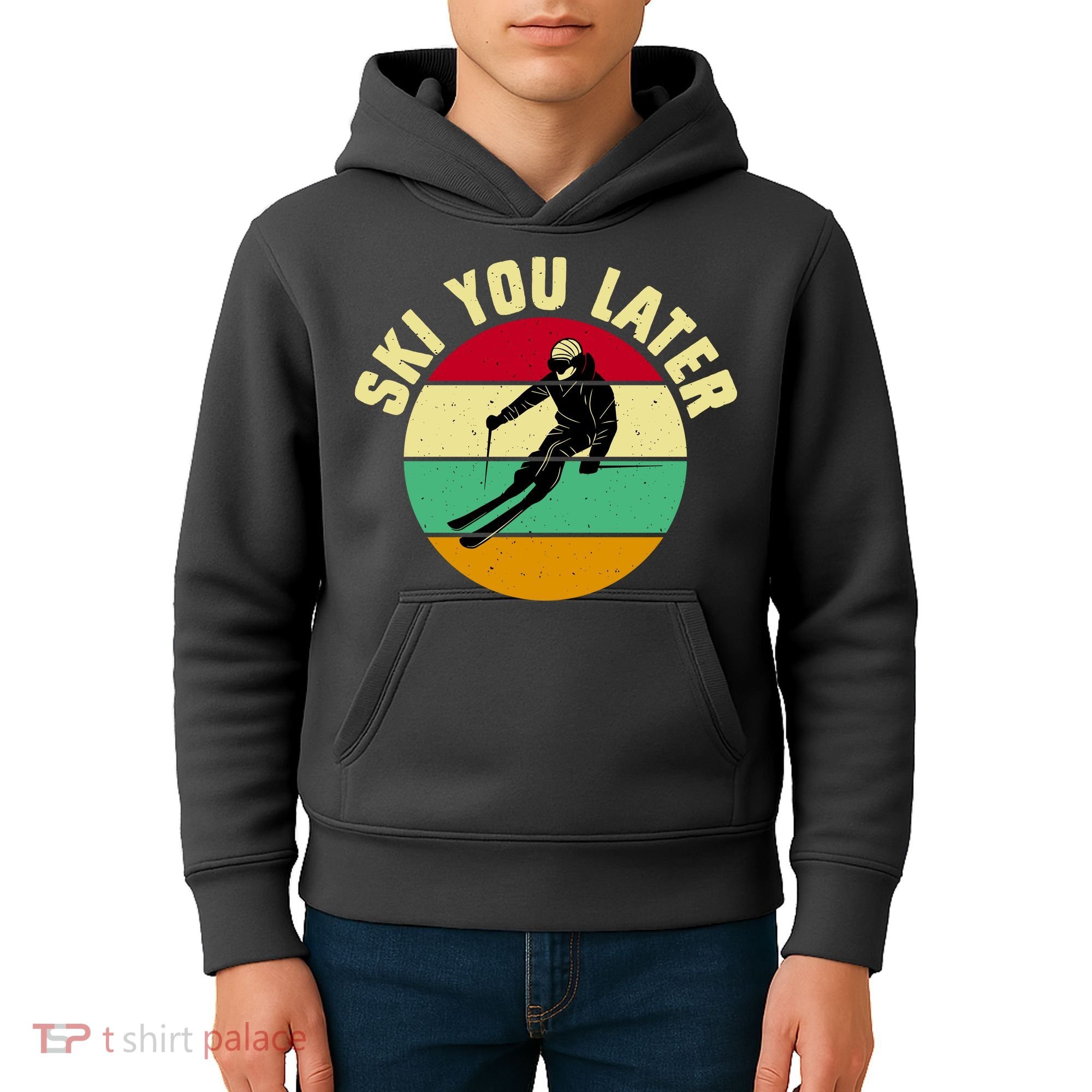 Ski You Later Funny Skiing Kids Hoodie