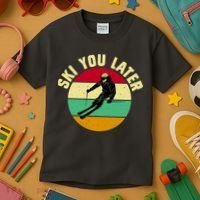 Ski You Later Funny Skiing Kids T-Shirt thumb 3
