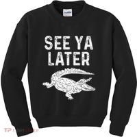 See Ya Later Alligator Funny Animal Pun Crocodile Kids Sweatshirt thumb 0