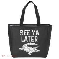 See Ya Later Alligator Funny Animal Pun Crocodile Tote Bag thumb 0