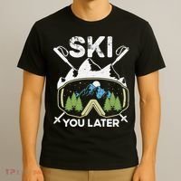 Ski You Later Winter Sport Alpine Skiing Skier Skiing Pun Premium T-Shirt thumb 3