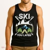 Ski You Later Winter Sport Alpine Skiing Skier Skiing Pun Premium Tank Top thumb 3