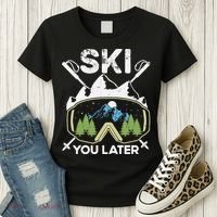 Ski You Later Winter Sport Alpine Skiing Skier Skiing Pun Premium Women's T-Shirt thumb 3