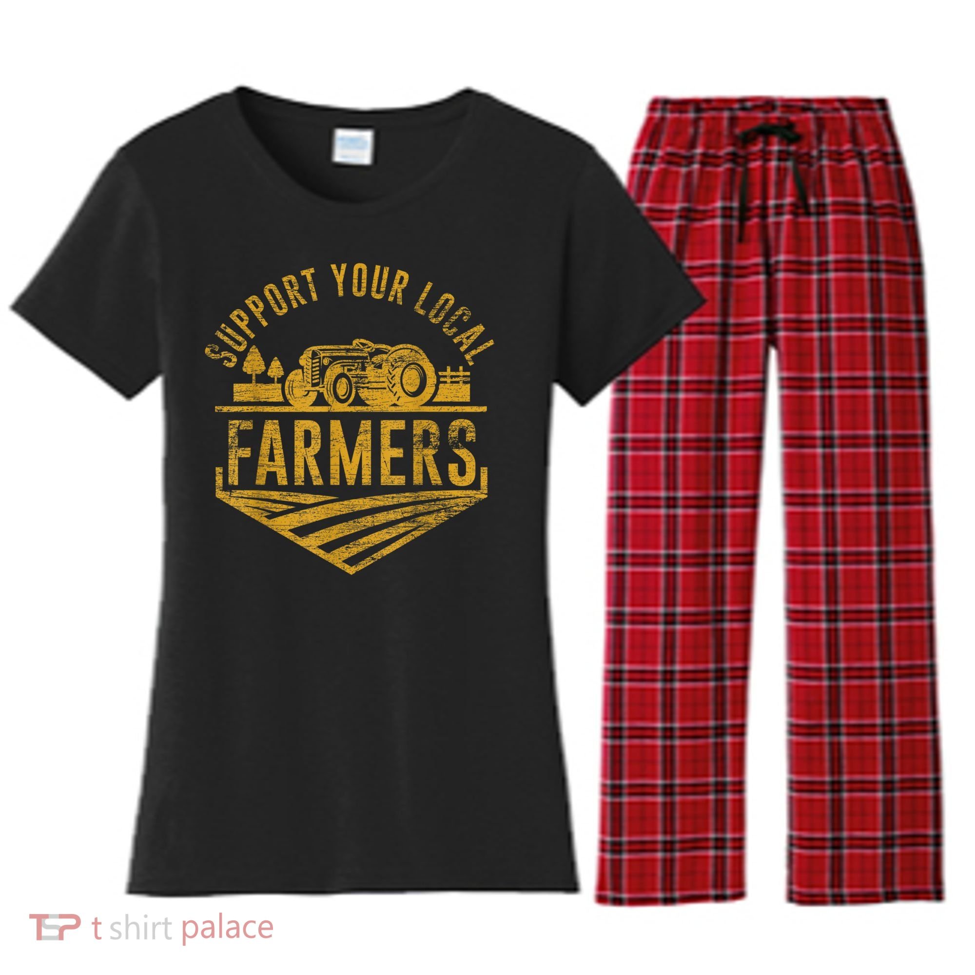 Support Your Local Farmers Women's Flannel Pajama Set