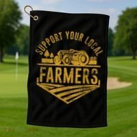 Support Your Local Farmers Golf Towel thumb 1