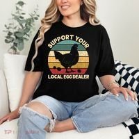 Support Your Local Egg Dealer Farmer Chicken Egg Lover Comfort Colors T-Shirt thumb 2