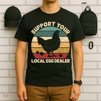 Support Your Local Egg Dealer Farmer Chicken Egg Lover T-Shirt thumb 6