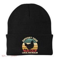 Support Your Local Egg Dealer Farmer Chicken Egg Lover Beanie thumb 0