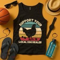 Support Your Local Egg Dealer Farmer Chicken Egg Lover Tank Top thumb 4