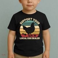 Support Your Local Egg Dealer Farmer Chicken Egg Lover Toddler T-Shirt thumb 2