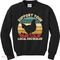 Support Your Local Egg Dealer Farmer Chicken Egg Lover Kids Sweatshirt thumb 0