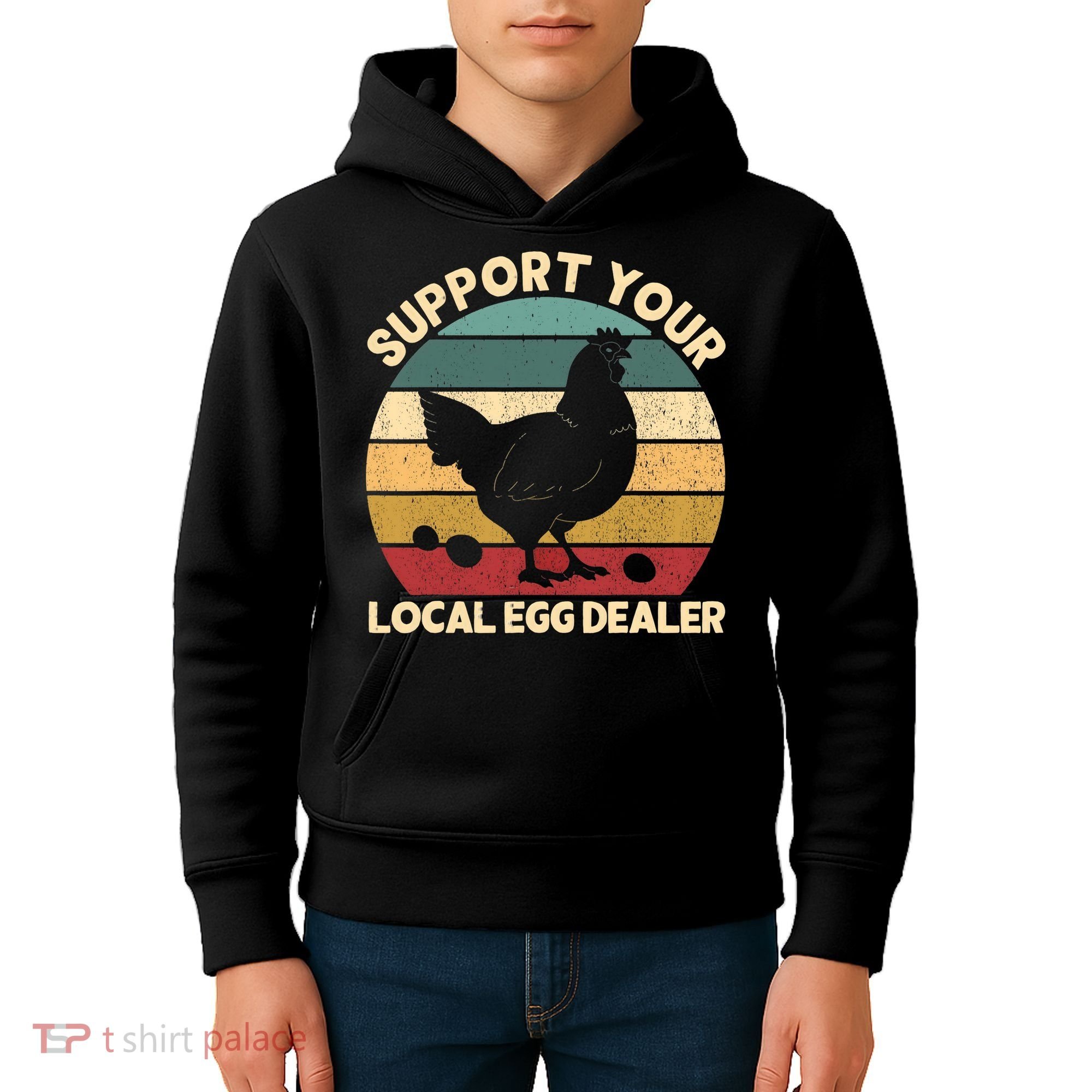 Support Your Local Egg Dealer Farmer Chicken Egg Lover Kids Hoodie