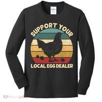Support Your Local Egg Dealer Farmer Chicken Egg Lover Kids Long Sleeve Shirt thumb 0