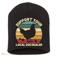 Support Your Local Egg Dealer Farmer Chicken Egg Lover Short Acrylic Beanie thumb 0