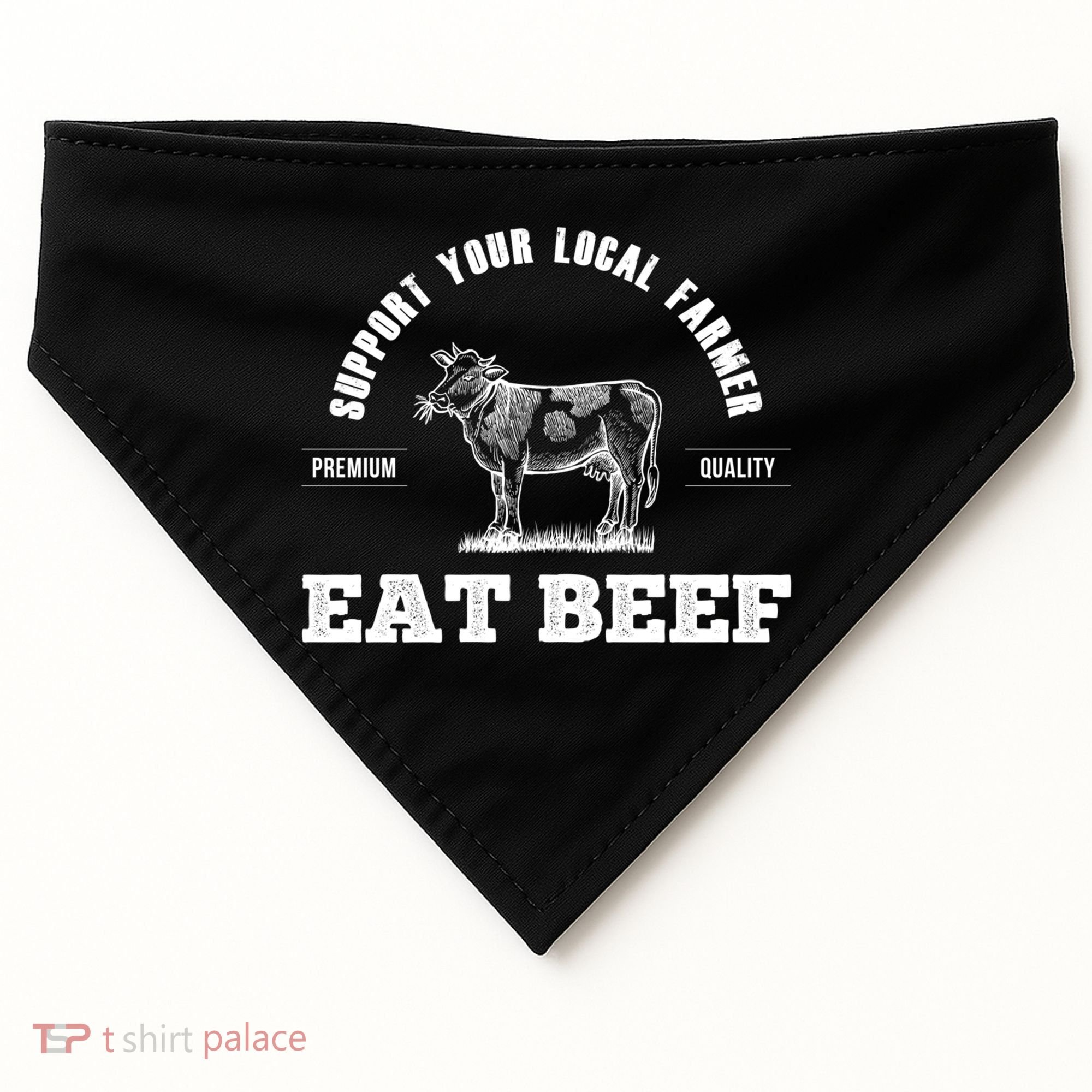 Support Your Local Farmer Cool Gift Eat Beef Farm Farming Gift Great Gift USA-Made Doggie Bandana