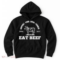 Support Your Local Farmer Cool Gift Eat Beef Farm Farming Gift Great Gift Hoodie thumb 0