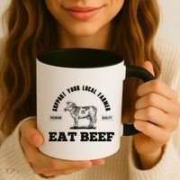 Support Your Local Farmer Cool Gift Eat Beef Farm Farming Gift Great Gift Coffee Mug thumb 3