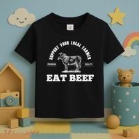 Support Your Local Farmer Cool Gift Eat Beef Farm Farming Gift Great Gift Toddler T-Shirt thumb 3