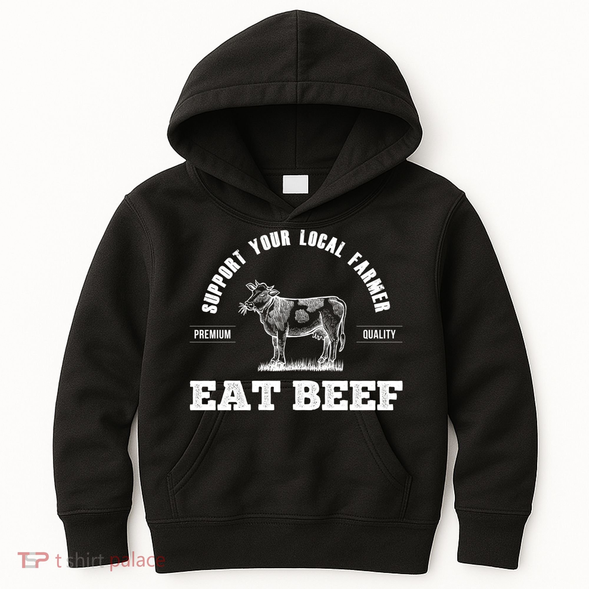 Support Your Local Farmer Cool Gift Eat Beef Farm Farming Gift Great Gift Kids Hoodie