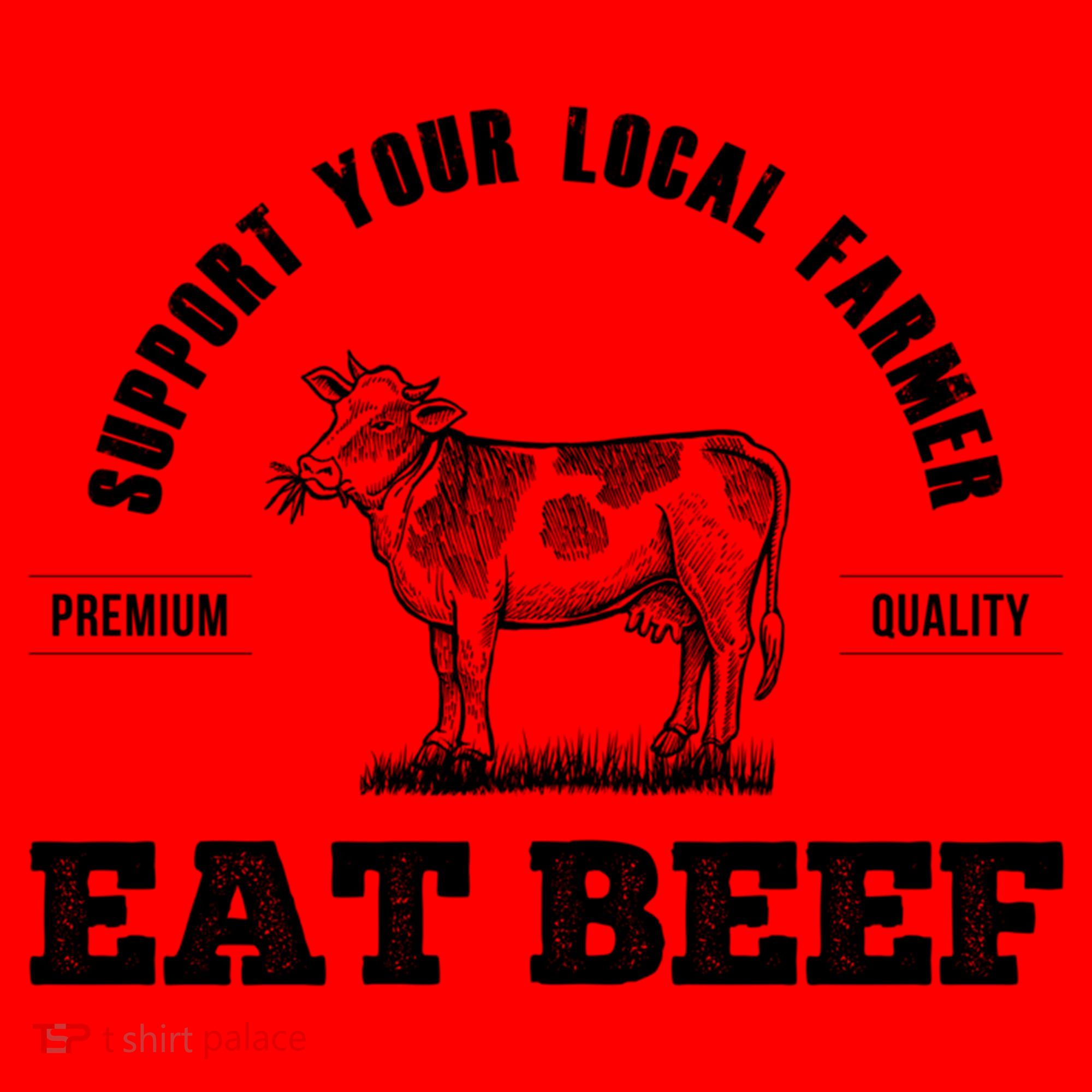 Support Your Local Farmer Cool Gift Eat Beef Farm Farming Gift Great Gift Santa Hat