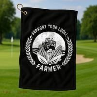 Support Your Local Farmer Gift Golf Towel thumb 1