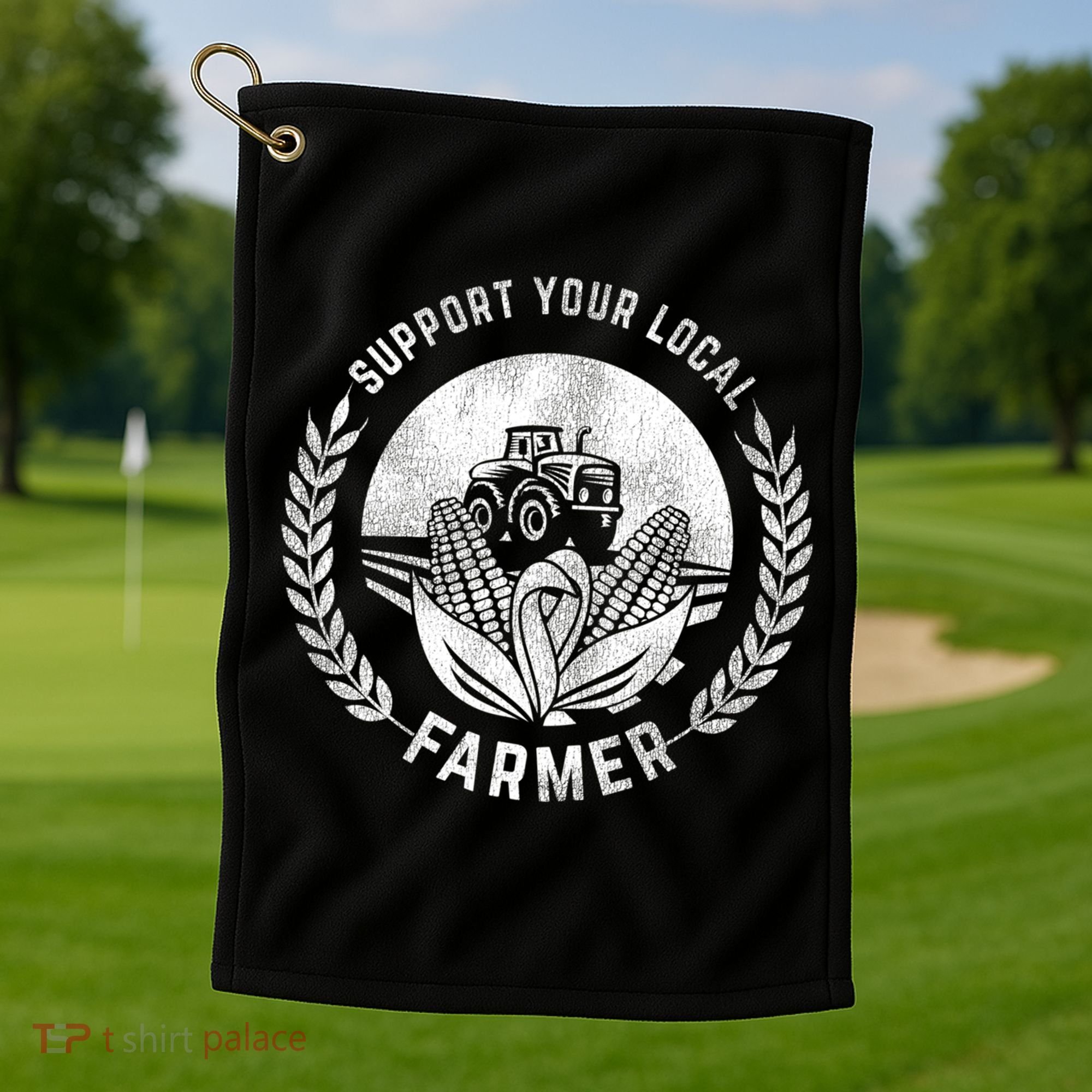 Support Your Local Farmer Gift Golf Towel