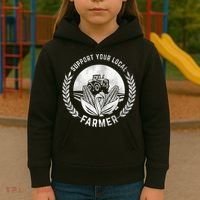 Support Your Local Farmer Gift Kids Hoodie thumb 3