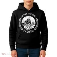 Support Your Local Farmer Gift Kids Hoodie thumb 4