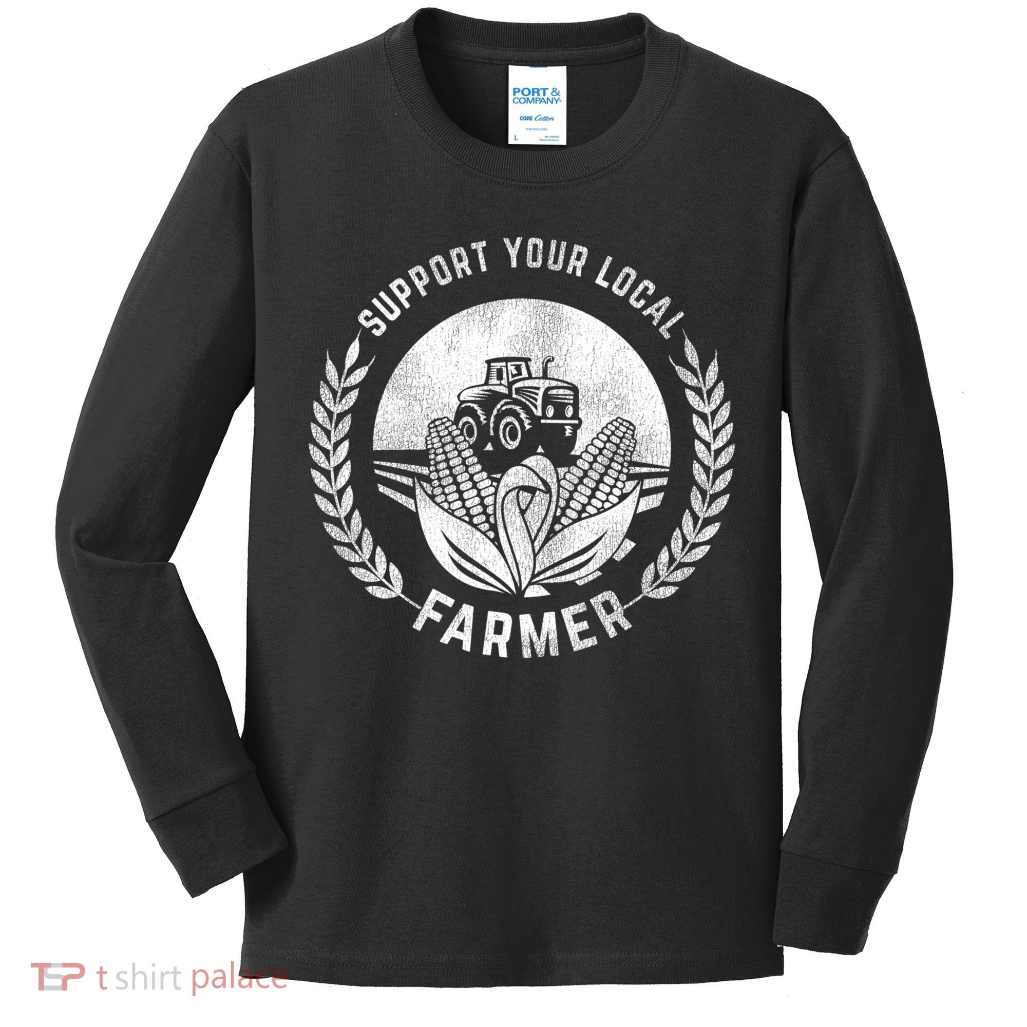 Support Your Local Farmer Gift Kids Long Sleeve Shirt
