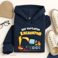 See You Later Excavator Heavy Equipment Digging Dozer Boy Hoodie thumb 4