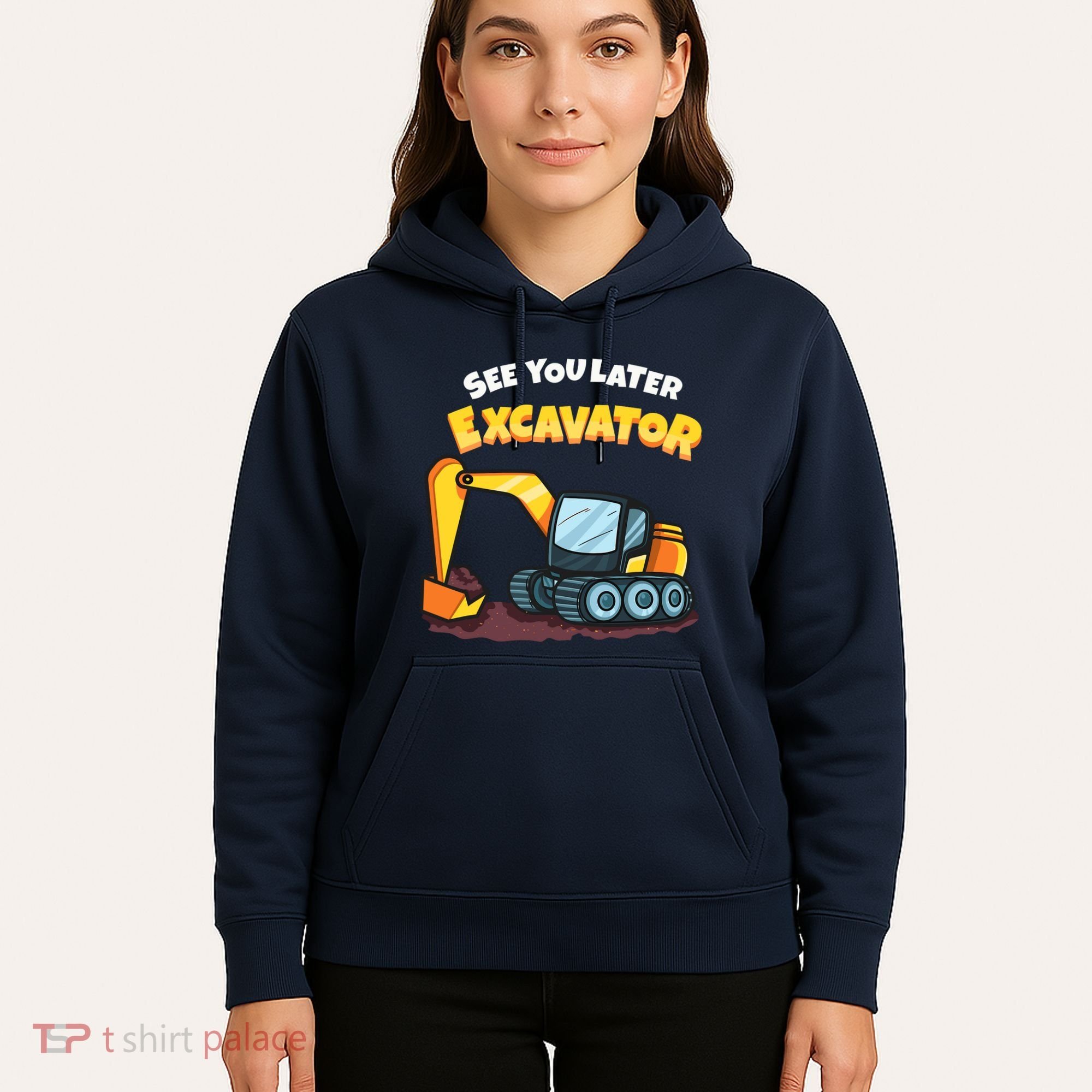 See You Later Excavator Heavy Equipment Digging Dozer Boy Hoodie