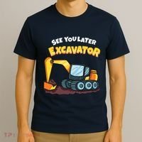 See You Later Excavator Heavy Equipment Digging Dozer Boy T-Shirt thumb 3