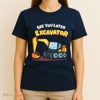 See You Later Excavator Heavy Equipment Digging Dozer Boy T-Shirt thumb 4