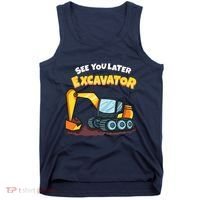 See You Later Excavator Heavy Equipment Digging Dozer Boy Tank Top thumb 0