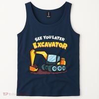 See You Later Excavator Heavy Equipment Digging Dozer Boy Tank Top thumb 2
