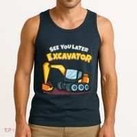 See You Later Excavator Heavy Equipment Digging Dozer Boy Tank Top thumb 3