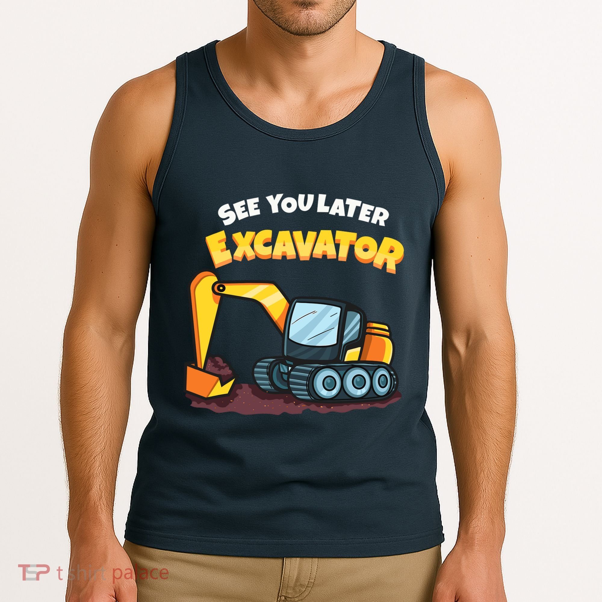 See You Later Excavator Heavy Equipment Digging Dozer Boy Tank Top