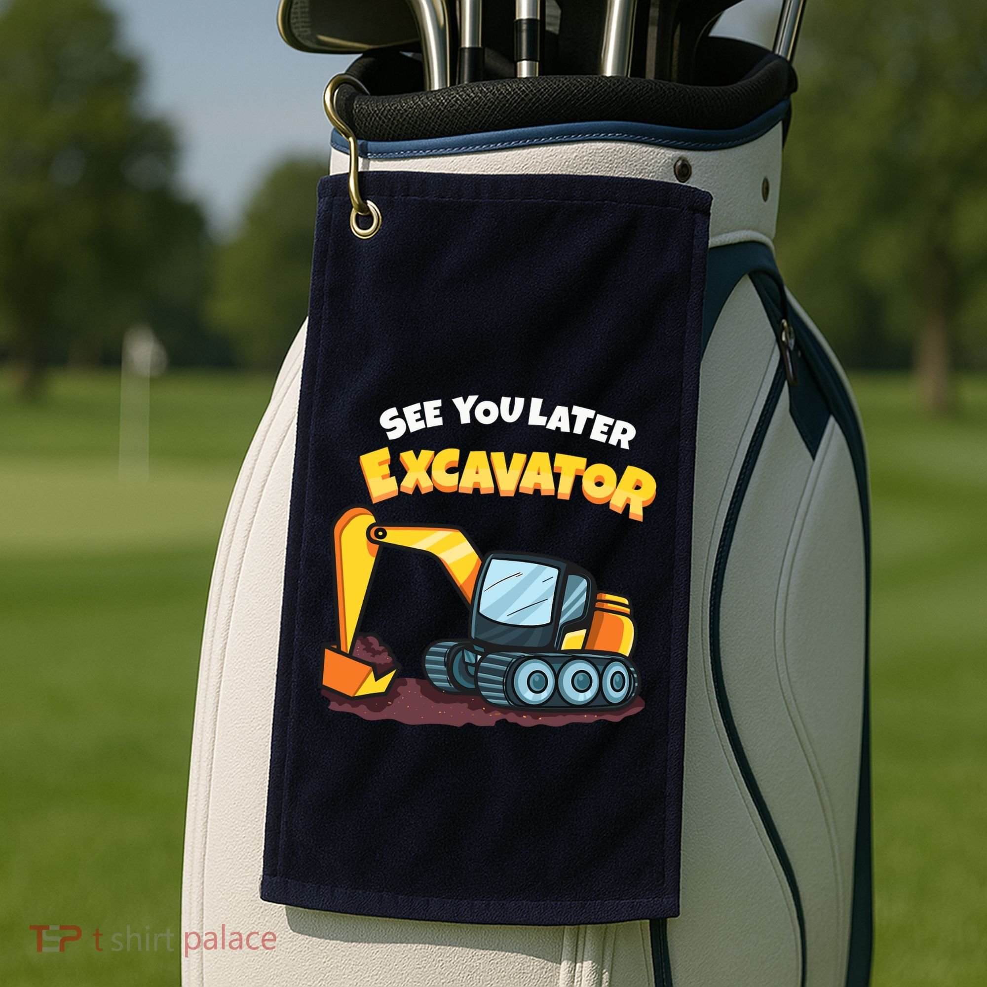 See You Later Excavator Heavy Equipment Digging Dozer Boy Golf Towel